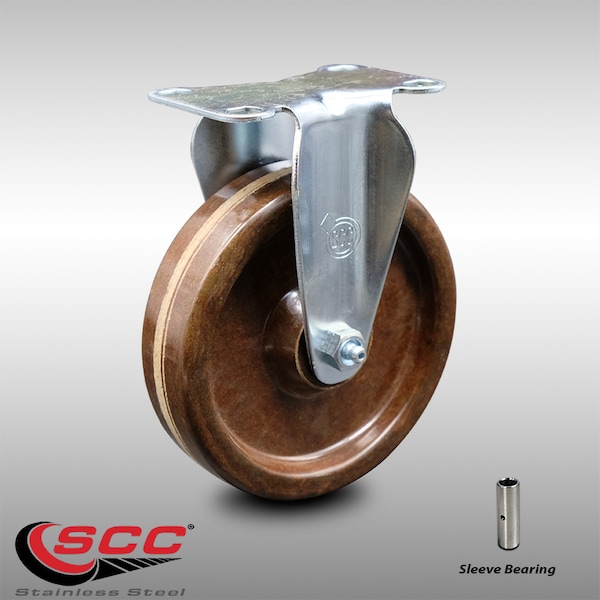 5 Inch SS High Temp Phenolic Wheel Rigid Top Plate Caster